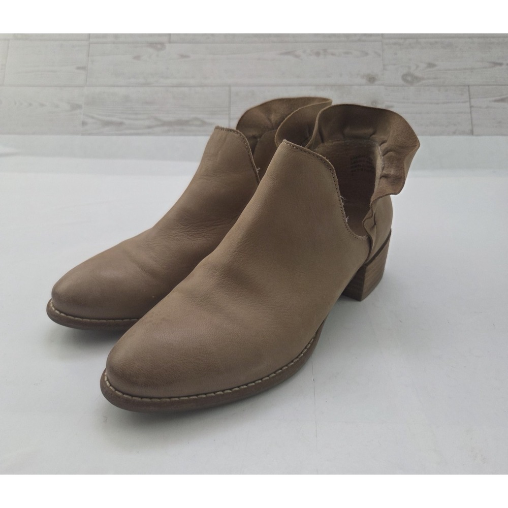 Seychelles Leather Ankle Boots Womens 6 Tan Block‎ Heel Festival Anthropologie